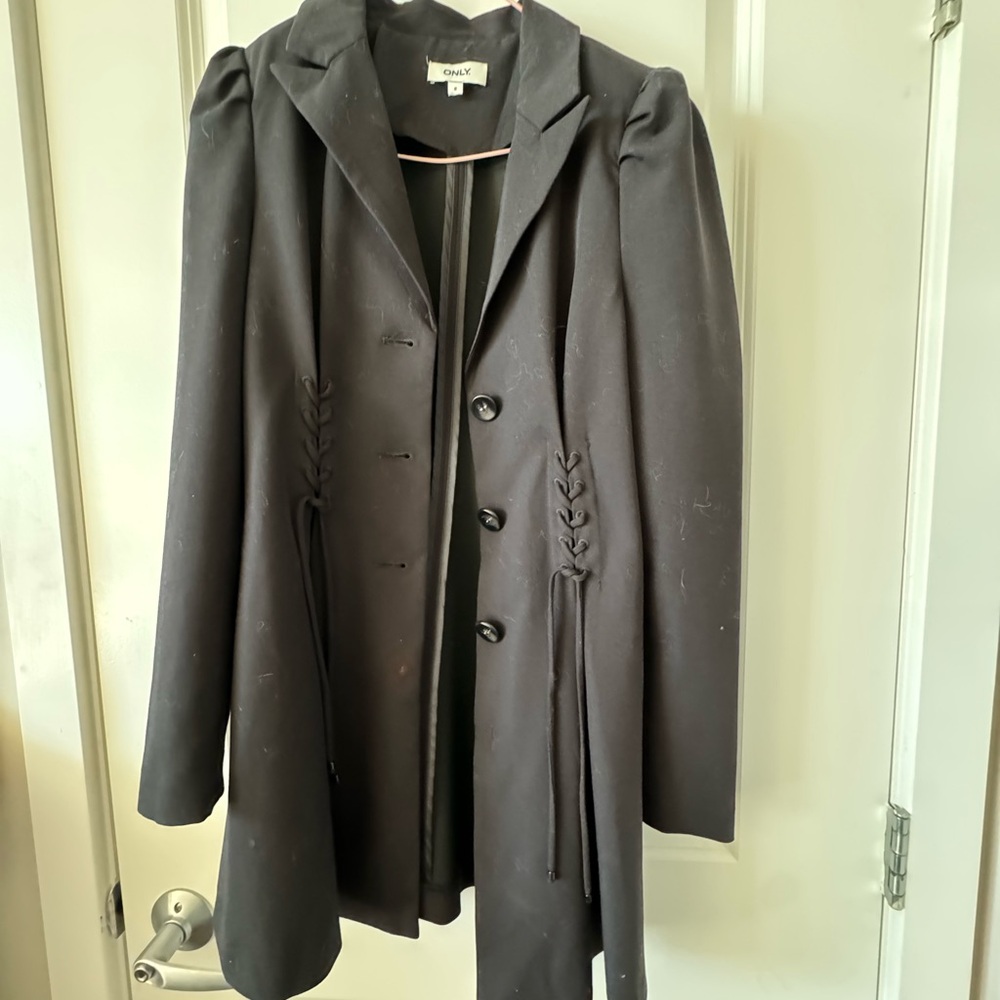 Chic Black Women's Coat/Blazer Dress